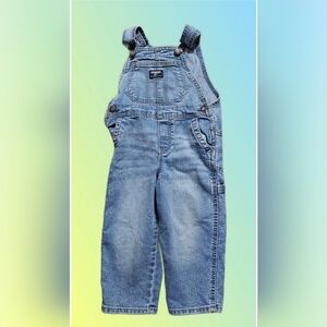 OshKosh Overalls Pants Y2k Vtg Toddler 3T Blue Denim Cotton Grunge Play Farm